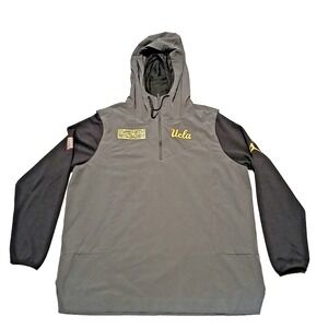 Nike Air Jordan UCLA NCAA Bruins Mens Hooded Half Zip Windbreak Gray Black XL